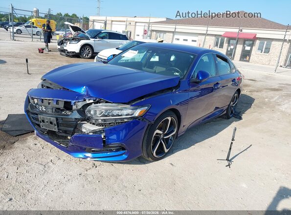 1HGCV1F37KA059843 2019 HONDA ACCORD Blue Front left
