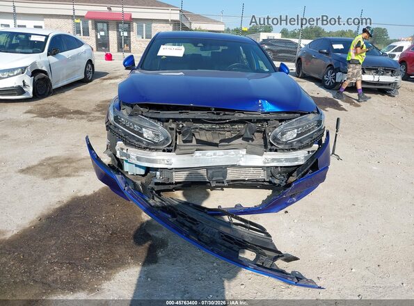 1HGCV1F37KA059843 2019 HONDA ACCORD Blue Front view