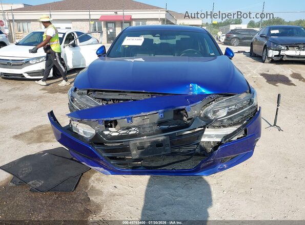1HGCV1F37KA059843 2019 HONDA ACCORD Blue Instrument cluster view