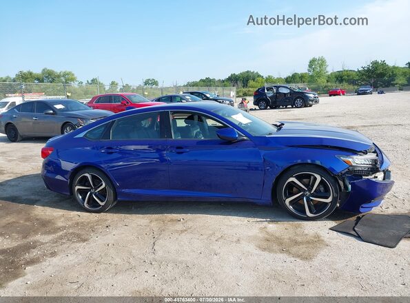 1HGCV1F37KA059843 2019 HONDA ACCORD Blue Rear interior view