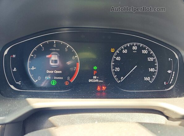 1HGCV1F37KA069630 2019 HONDA ACCORD White Вид щитка приладів