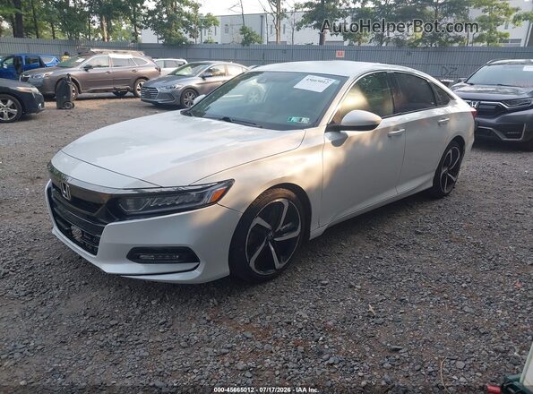 1HGCV1F37KA086315 2019 HONDA ACCORD Белый Передняя левая четверть
