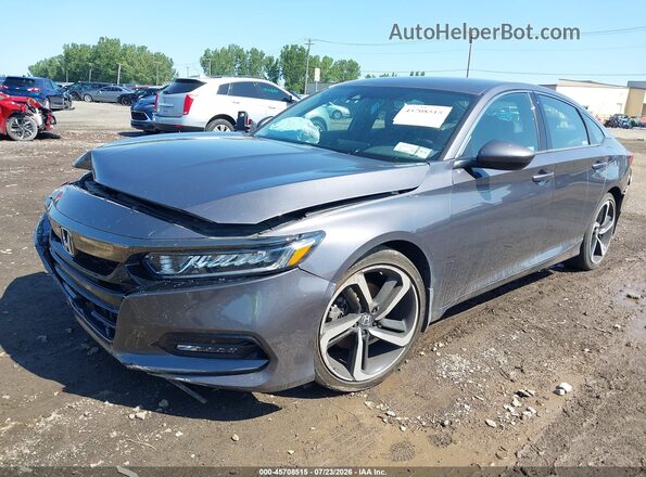 1HGCV1F37KA099520 2019 HONDA ACCORD Gray Front left