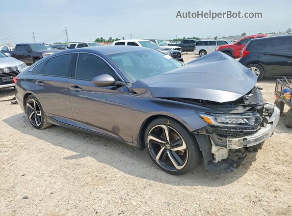 1HGCV1F37KA135674 2019 HONDA ACCORD Gray Передня права чверть
