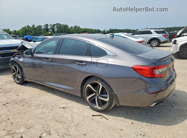 1HGCV1F37KA135674 2019 HONDA ACCORD Gray Задня ліва чверть