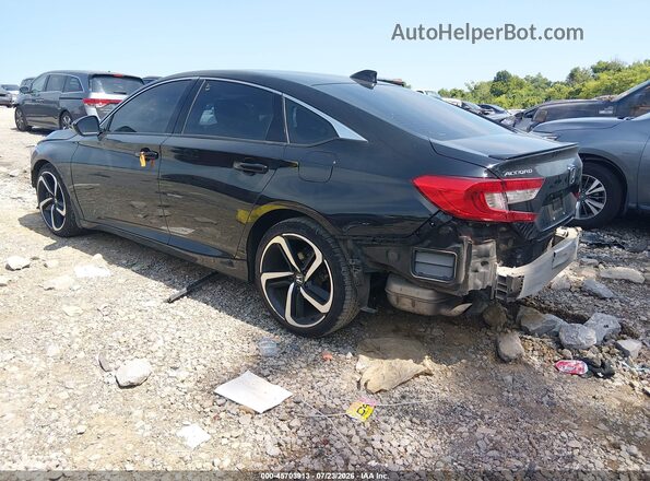 1HGCV1F37KA149798 2019 HONDA ACCORD Black Trasero izquierdo