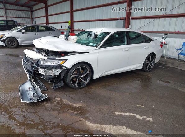 1HGCV1F37KA161854 2019 HONDA ACCORD White Vista tres cuartos delantera izquierda