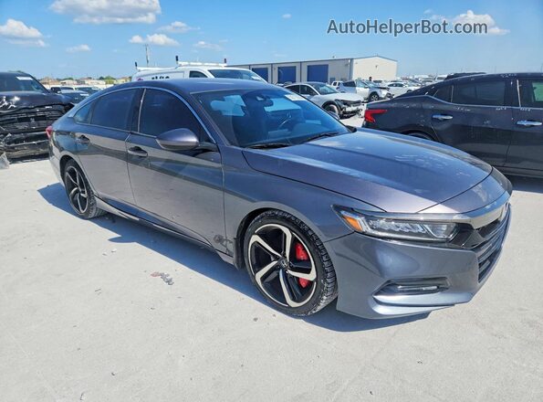 1HGCV1F37KA164012 2019 HONDA ACCORD Gray Delantero derecho