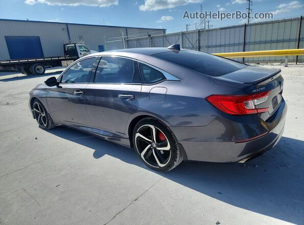 1HGCV1F37KA164012 2019 HONDA ACCORD Gray Trasero izquierdo