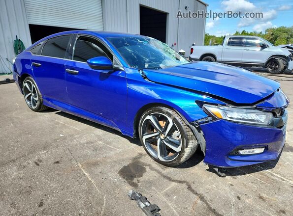 1HGCV1F37LA014046 2020 HONDA ACCORD Blue Առջևի աջ