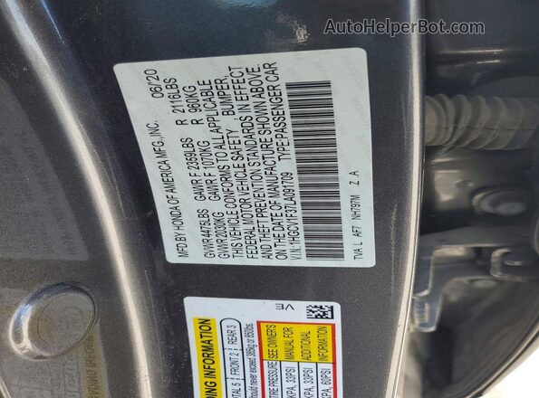 1HGCV1F37LA091709 2020 HONDA ACCORD Угольный Вид подкапотного пространства