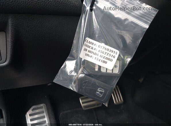 1HGCV1F37LA154100 2020 HONDA ACCORD Gray Vista del salpicadero