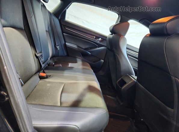 1HGCV1F37LA155697 2020 HONDA ACCORD Black Widok tylnych siedzeń