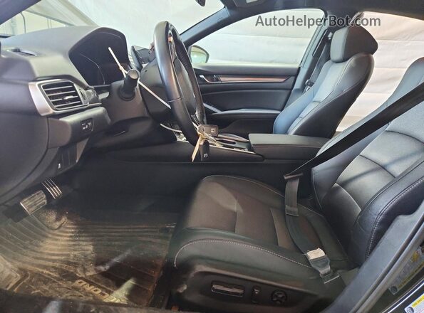 1HGCV1F37LA155697 2020 HONDA ACCORD Black Widok wnętrza z przodu