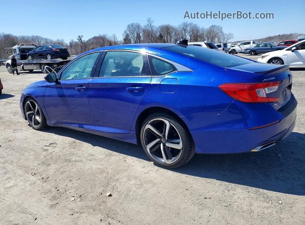 1HGCV1F37MA019541 2021 HONDA ACCORD Blue Trasero izquierdo