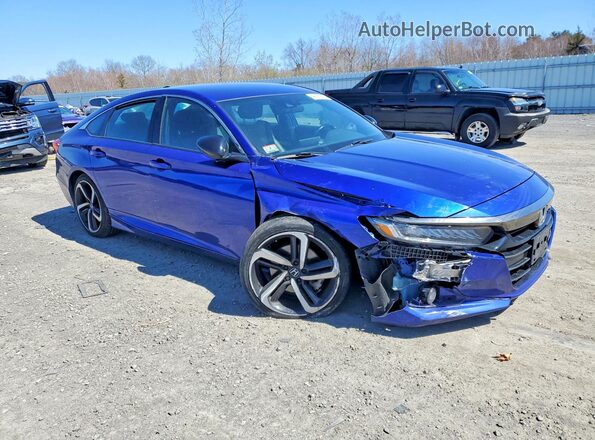 1HGCV1F37MA019541 2021 HONDA ACCORD Blue Delantero derecho
