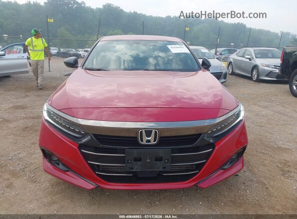 1HGCV1F37MA026313 2021 HONDA ACCORD Red Вид задньої частини салону