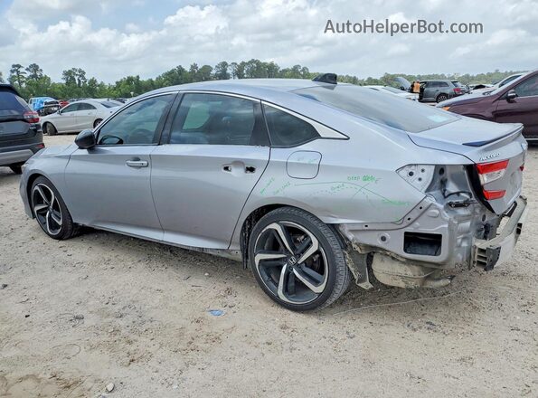 1HGCV1F37MA073826 2021 HONDA ACCORD Silver Trasero izquierdo
