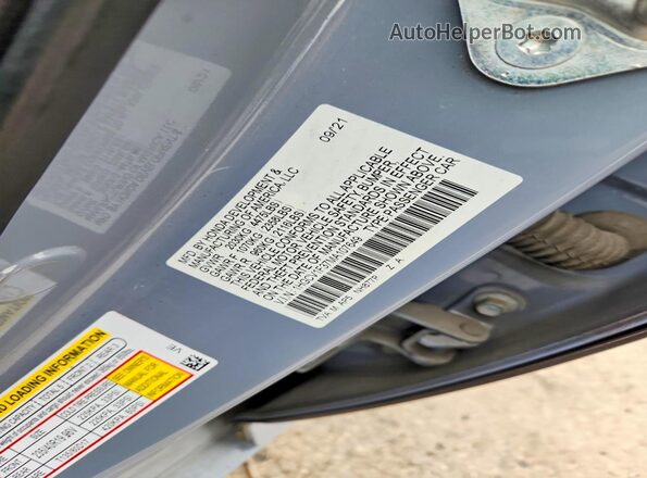 1HGCV1F37MA107649 2021 HONDA ACCORD Silver Vista del compartimento del motor