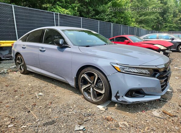 1HGCV1F37NA042724 2022 HONDA ACCORD Blue Przód prawy