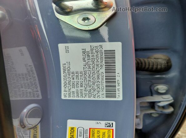 1HGCV1F37NA042724 2022 HONDA ACCORD Blue Widok komory silnika