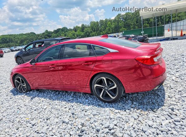 1HGCV1F38JA094552 2018 HONDA ACCORD Red Հետևի ձախ