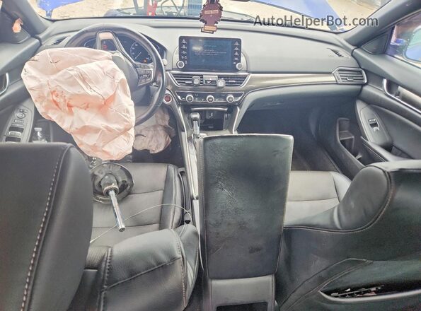 1HGCV1F38JA148092 2018 HONDA ACCORD Blue Առջևի վահանակի տեսք