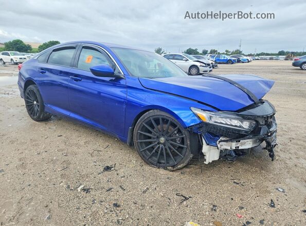 1HGCV1F38JA148092 2018 HONDA ACCORD Blue Առջևի աջ