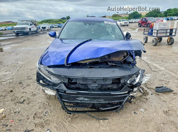 1HGCV1F38JA148092 2018 HONDA ACCORD Blue Դիմացի տեսք