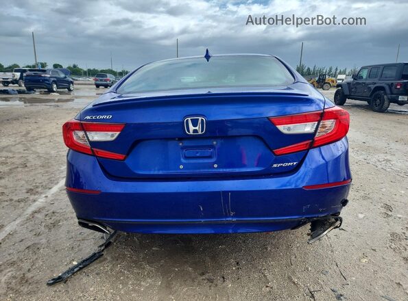 1HGCV1F38JA148092 2018 HONDA ACCORD Blue Հետևի տեսք
