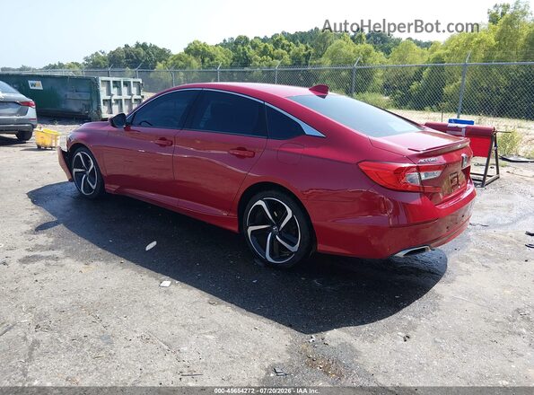1HGCV1F38JA160713 2018 HONDA ACCORD Красный Задняя левая четверть