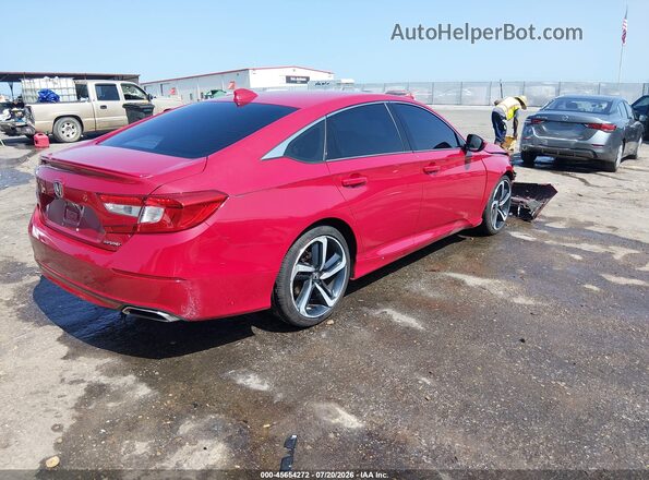 1HGCV1F38JA160713 2018 HONDA ACCORD Красный Задняя правая четверть