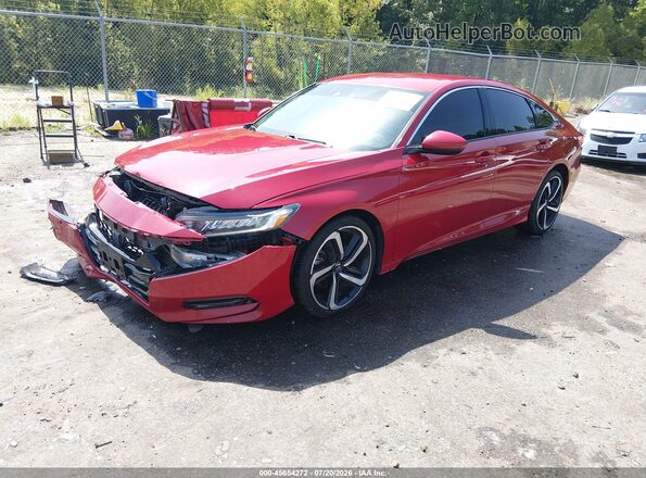 1HGCV1F38JA160713 2018 HONDA ACCORD Красный Передняя левая четверть