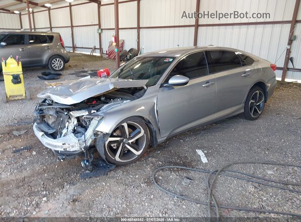1HGCV1F38JA191055 2018 HONDA ACCORD Серый Передняя левая четверть