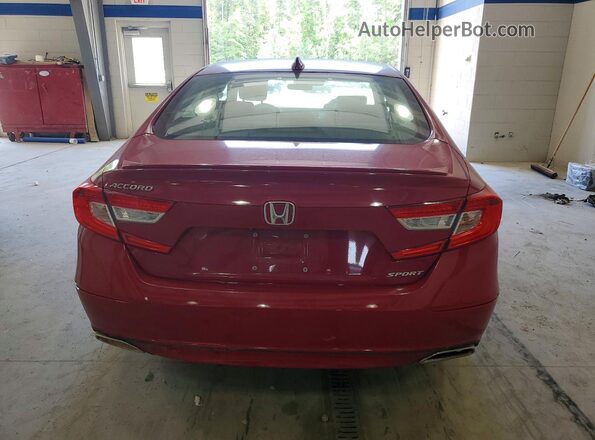 1HGCV1F38JA192819 2018 HONDA ACCORD Red Вид ззаду