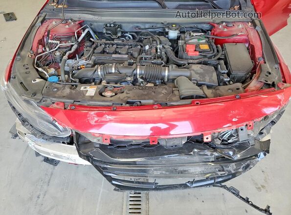 1HGCV1F38JA192819 2018 HONDA ACCORD Red Вид задньої частини салону