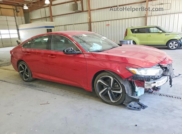 1HGCV1F38JA192819 2018 HONDA ACCORD Red Передня права чверть