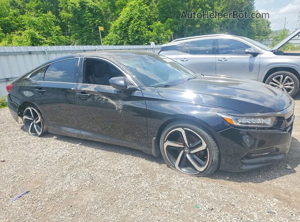 1HGCV1F38KA804874 2019 HONDA ACCORD Black Передня права чверть