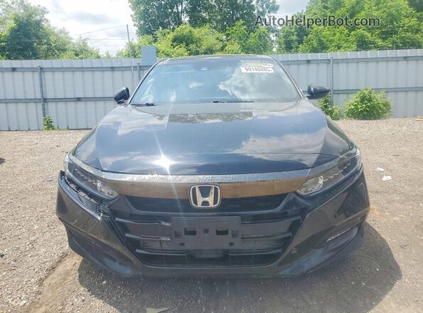 1HGCV1F38KA804874 2019 HONDA ACCORD Black Вид спереду