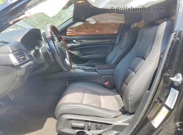 1HGCV1F38LA110588 2020 HONDA ACCORD Black წინა სალონის ხედი