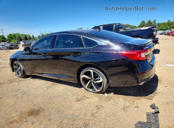 1HGCV1F38NA106947 2022 HONDA ACCORD Black Հետևի ձախ