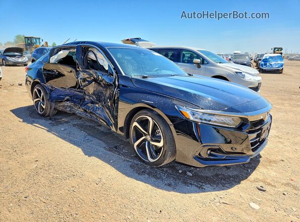 1HGCV1F38NA106947 2022 HONDA ACCORD Black Առջևի աջ