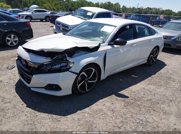 1HGCV1F38NA116457 2022 HONDA ACCORD White წინა მარცხენა ხედი სამი მეოთხედიდან