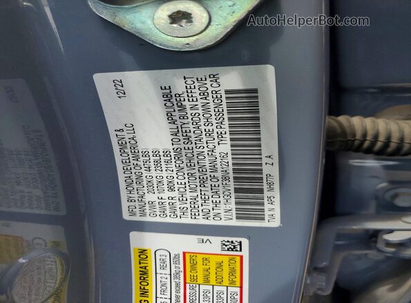 1HGCV1F38NA122162 2022 HONDA ACCORD Blue Engine compartment view