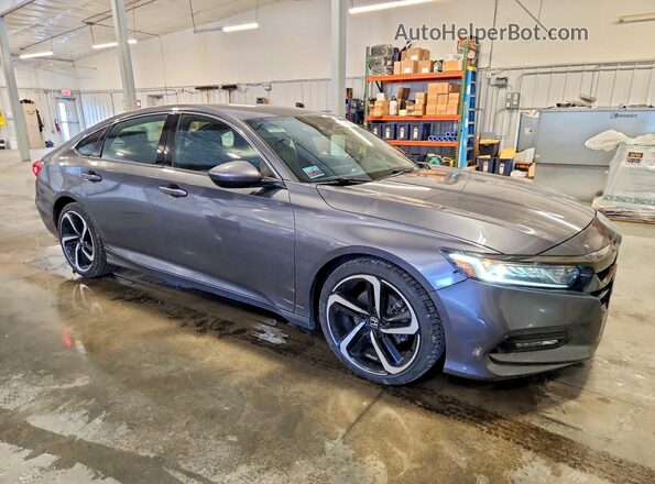 1HGCV1F39JA011856 2018 HONDA ACCORD Серый Передняя правая четверть