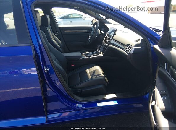 1HGCV1F39JA234480 2018 HONDA ACCORD Синий Вид салона спереди