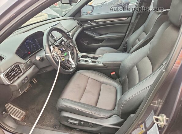 1HGCV1F39KA034507 2019 HONDA ACCORD Серый Вид салона спереди
