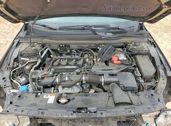 1HGCV1F39KA045782 2019 HONDA ACCORD Черный Вид задней части салона