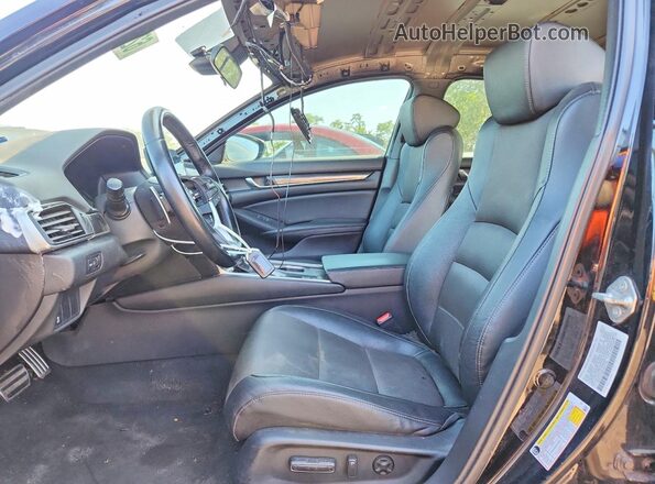 1HGCV1F39KA072738 2019 HONDA ACCORD Black Front interior view