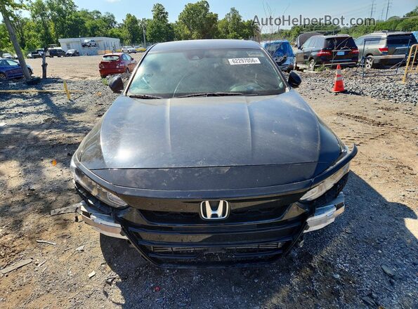 1HGCV1F39KA072738 2019 HONDA ACCORD Black Front view